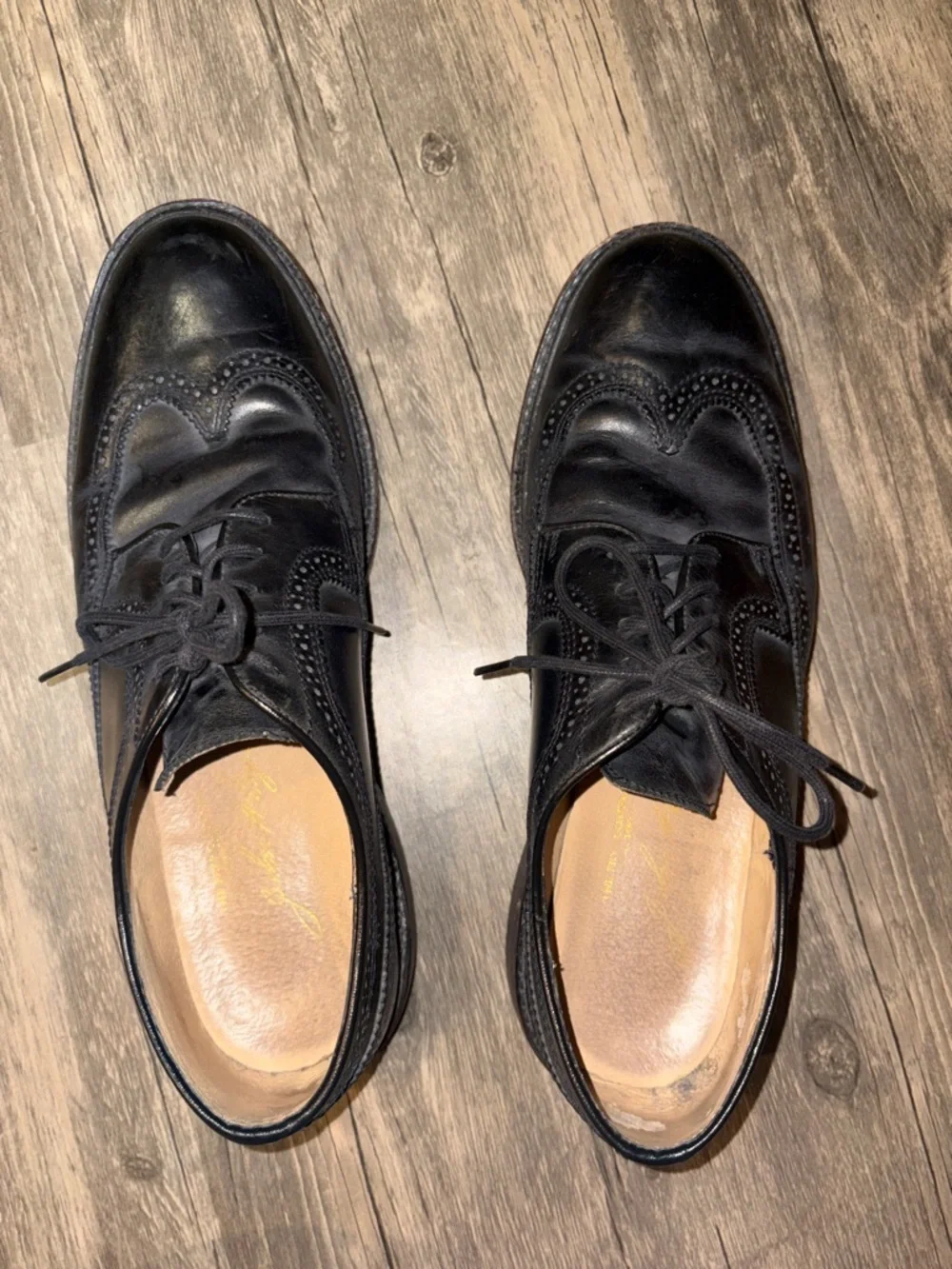 Frye Company Mens Wingtip Dress Shoes Mens 10 D Black Leather Longwing